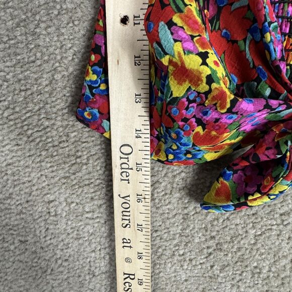 Show Me Your Mumu Kaden Crop Top Womens Large Red Floral Tie Front‎ Smocked USA - Picture 5 of 9